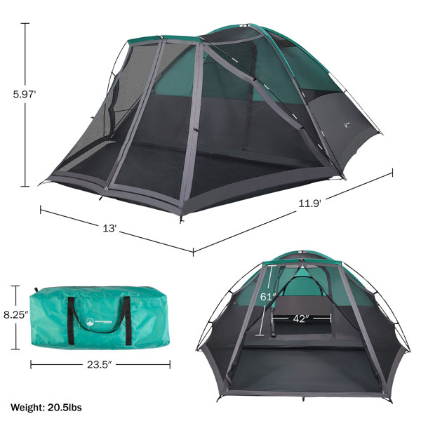Wakeman Outdoors CabinStyle 6 Person Camping Tent with Screen Room